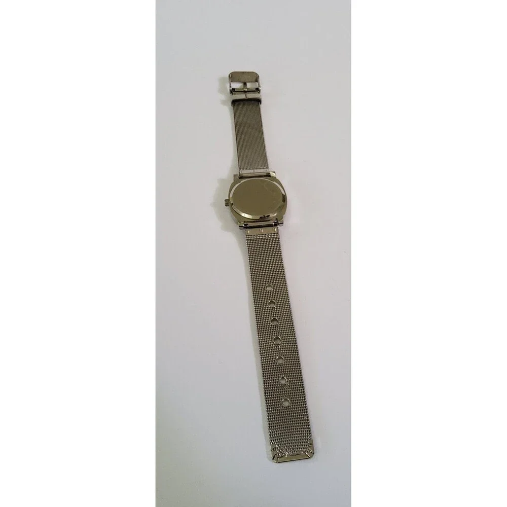 Disney By Accutime MK2010 Silver Tone Mother of Pearl Dial Quartz Watch New Batt